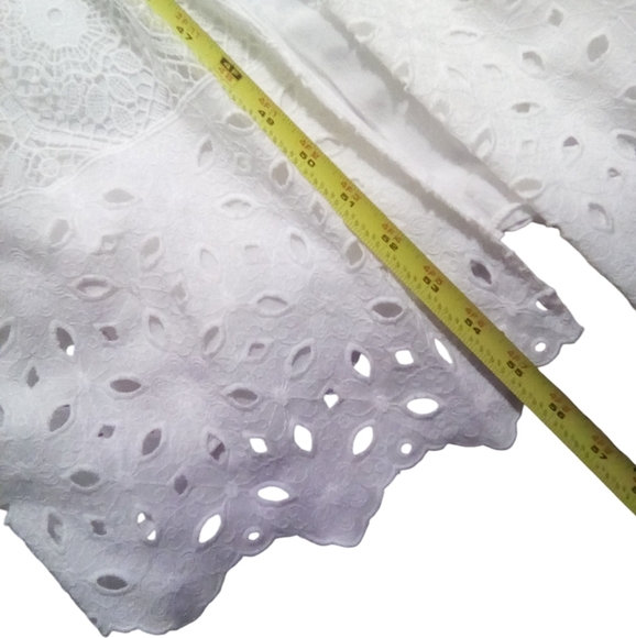 Gianni Bini Elegant Women’s White Long Maxi Eyelet Zip Back Cutout Dress Sz 0 - Picture 8 of 8